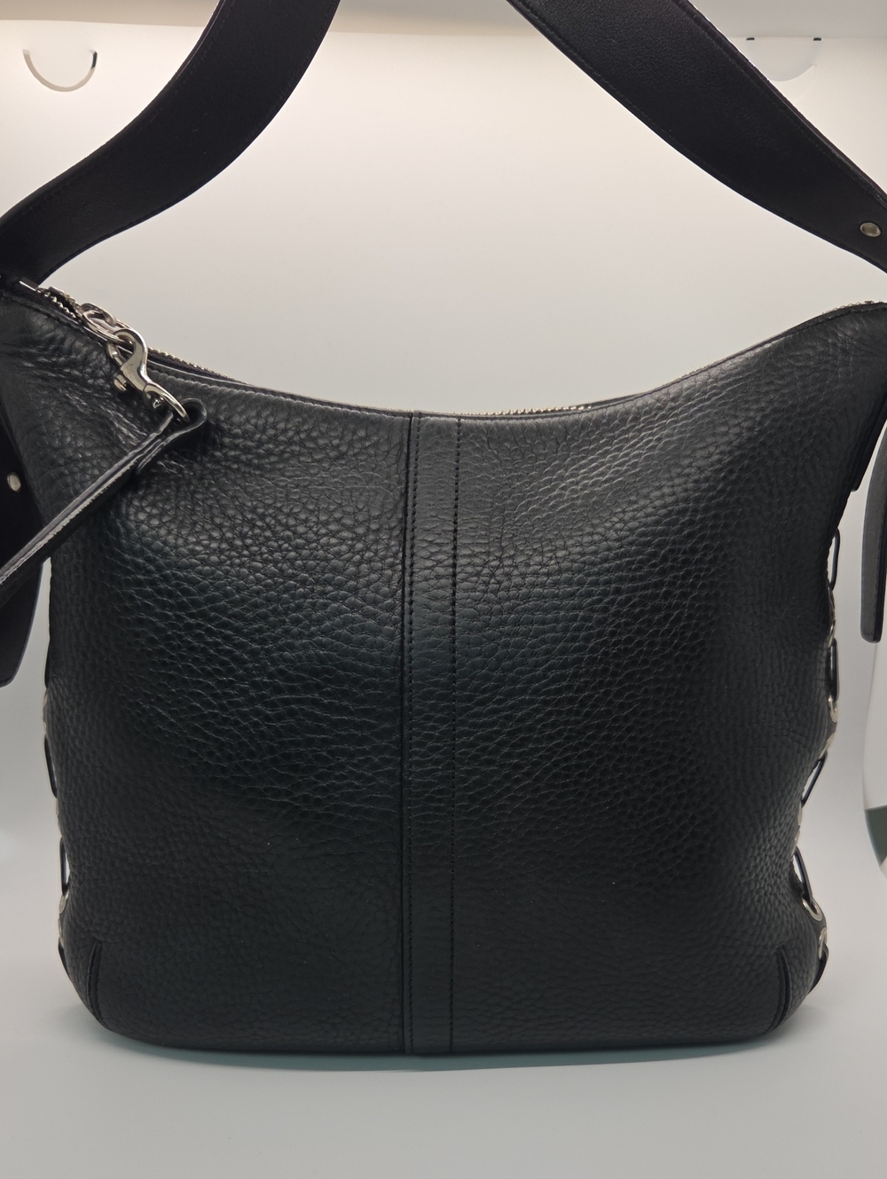 Coach Black Pebbled Leather Legacy Slim Shoulder Bag 9350